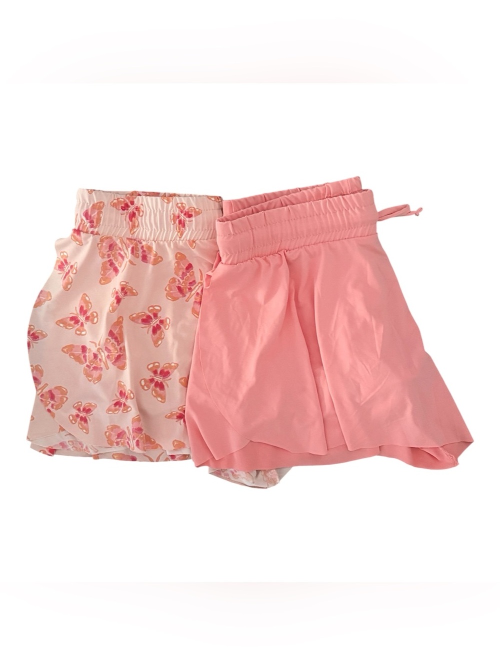 btween active Girls Size 10 Pink Athletic Shorts 2-Pack Butterfly Drawstring